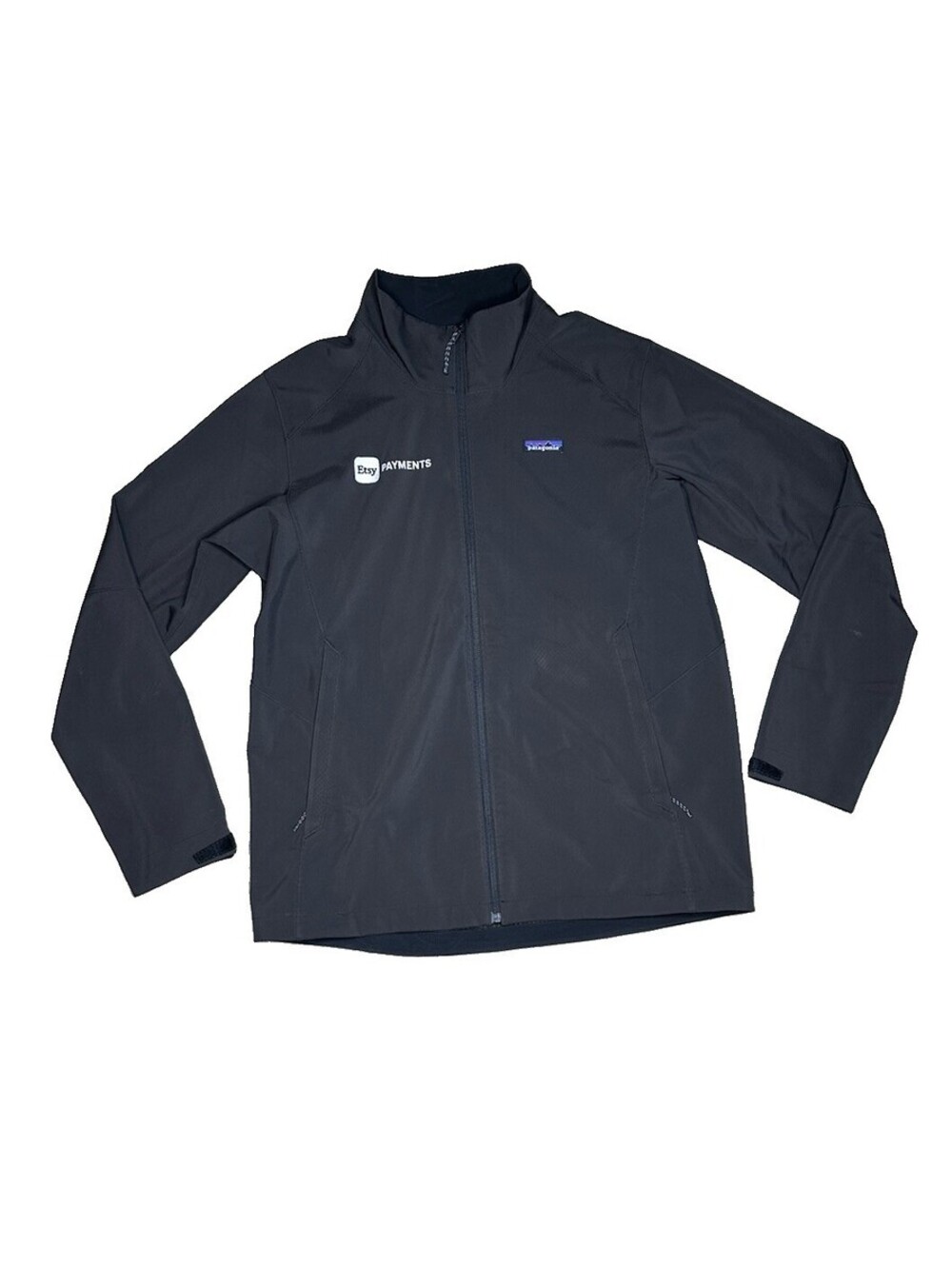 Patagonia Adze Softshell Jacket Mens L Black Full Zip Wind Block Etsy Logo NWOT
